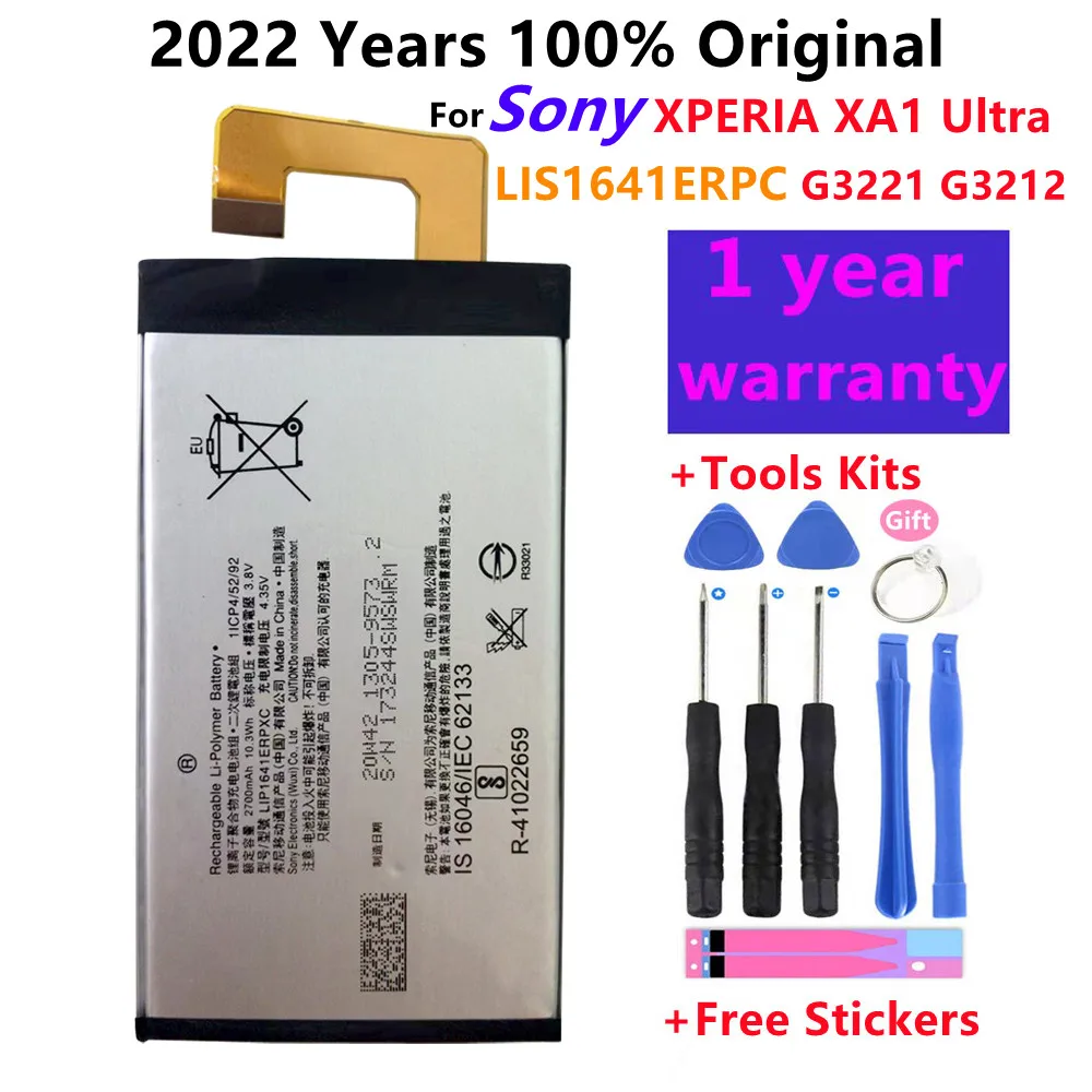

Original For Sony XPERIA XA1 Ultra G3221 G3212 2700mAh Lithium Polymer Mobile Phone Battery LIS1641ERPC Rechargeable+Tools Free