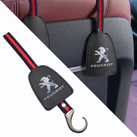 car pu leather seat hook interior portable holder sundries shelf for peugeot 206 207 208 306 307 308 406 407 408 2008 3008 5008