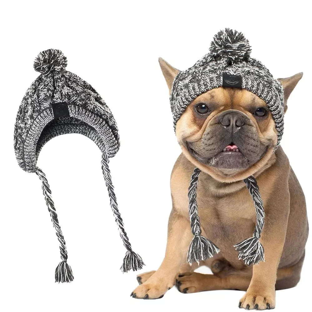 

NEW2022 Winter Pet Cat Dog Hat Cap Christmas Warm Windproof Pet Hats Woolen Dog Accessories For Small Medium Dogs Outdoor Bulldo