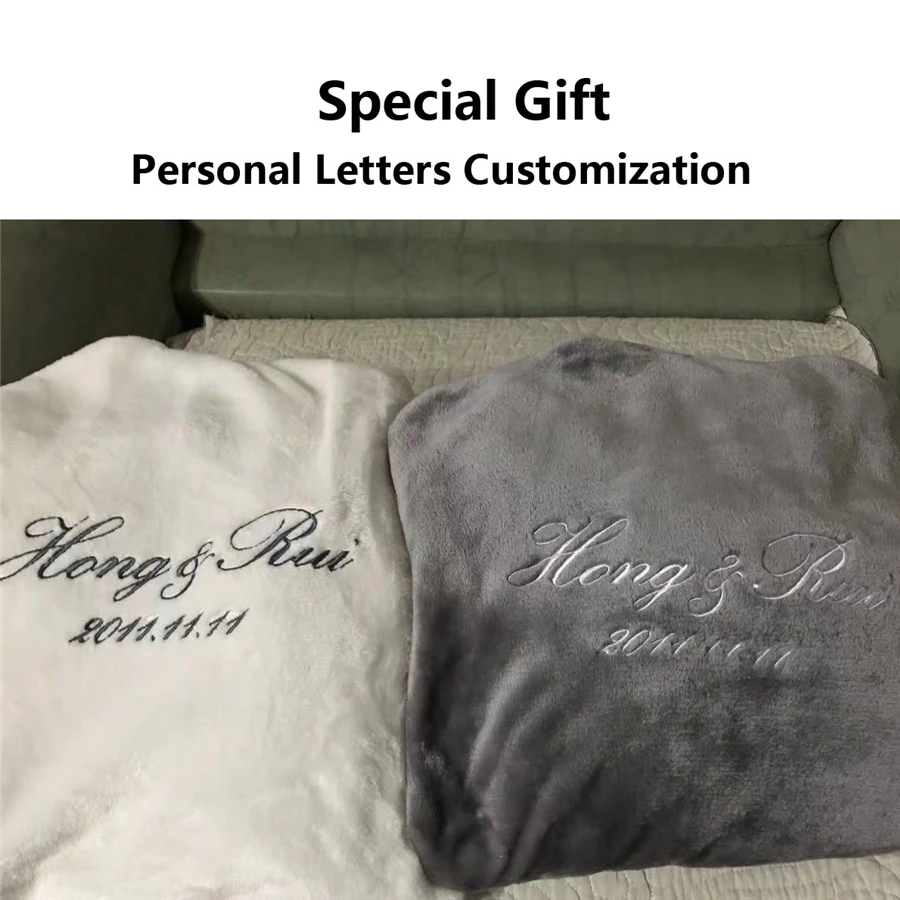 CAVME Plus Size Zipper Flannel Robe for Lover Pregant Ladies Kimono Winter Bathrobe Nightgown Custom Letters Men's Long Robe