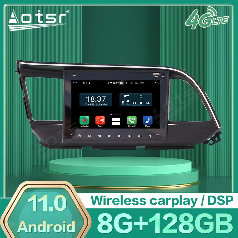 

Автомобильный мультимедийный Android 11 автостерео плеер для Hyundai Elantra 2019 GPS навигатор радио приемник видеомагнитофон автомобильный Головной бл...