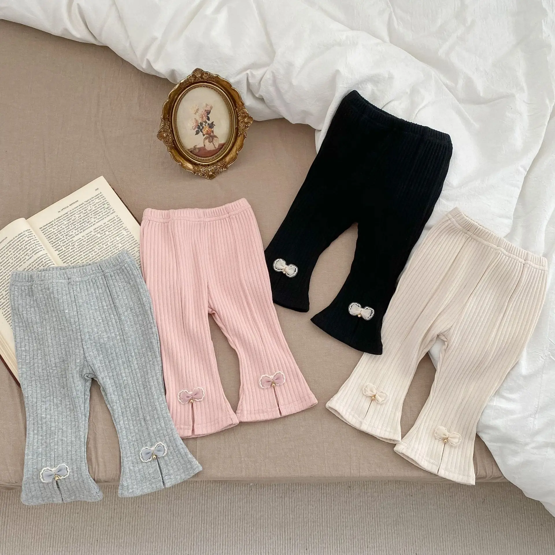 

New Fashion Four Seasons Girls Kids Pants Children's leggings Cotton Elastic Waist Pants 2-8 Years Girls Trousers