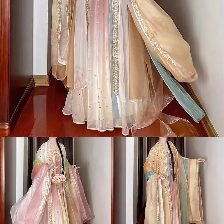 Китайская Династия Тан ханьфу старинная фотовышивка