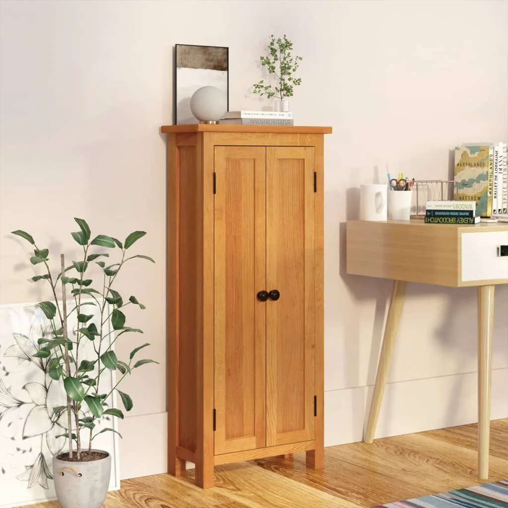 

Office Cabinet, Solid Oak Wood Storage Cabinet, Office Furntain White 50x22x110 cm