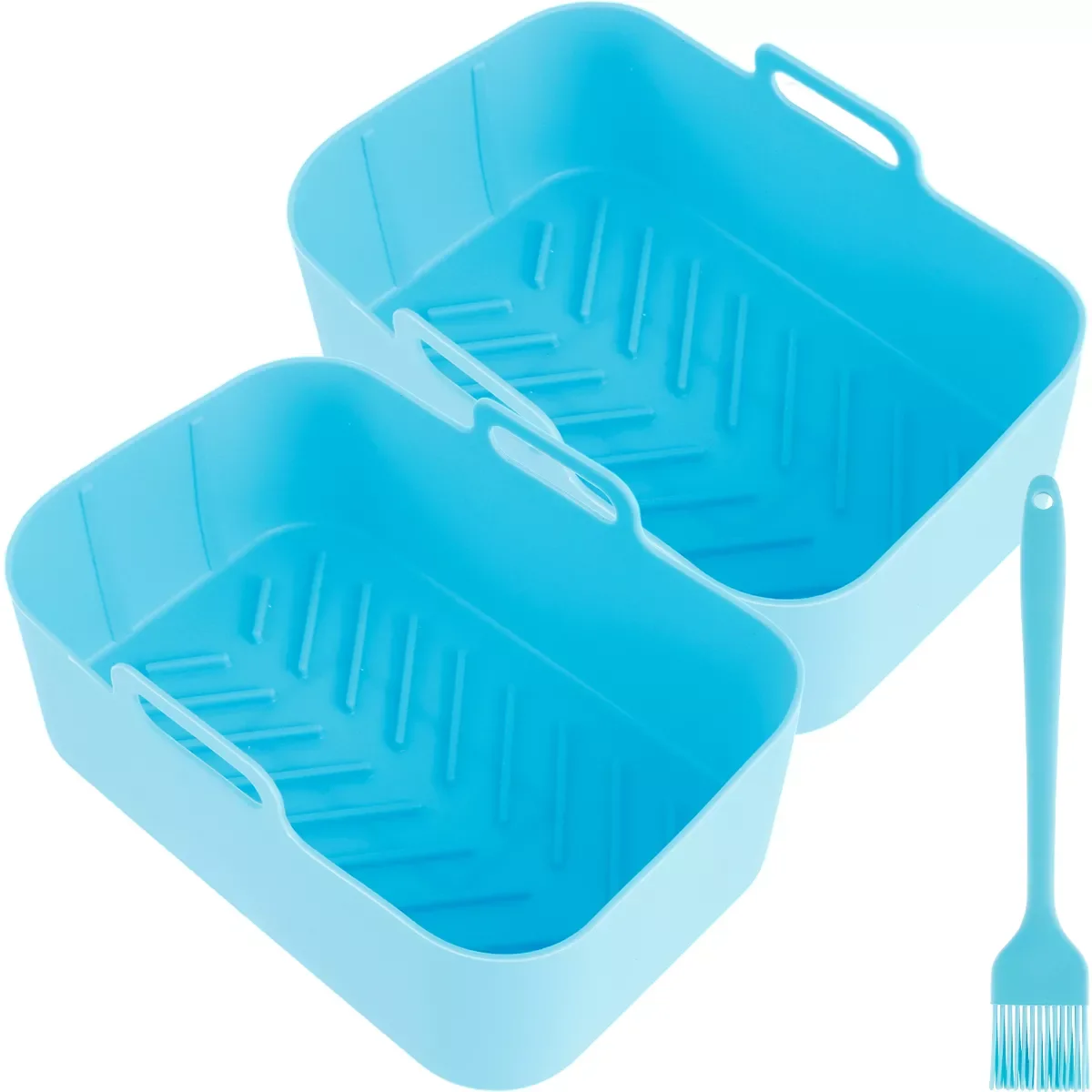 

2Pcs Silicone Pot for Airfryer Reusable Air Fryer Baking Basket Pizza Plate Grill Pot Kitchen Cooking Baking Tools Accessories