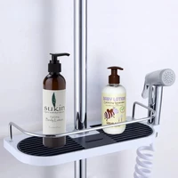 bathroom shower storage holder rack shampoo tray shower head holder shower pole organizer shelf soap storage shelves