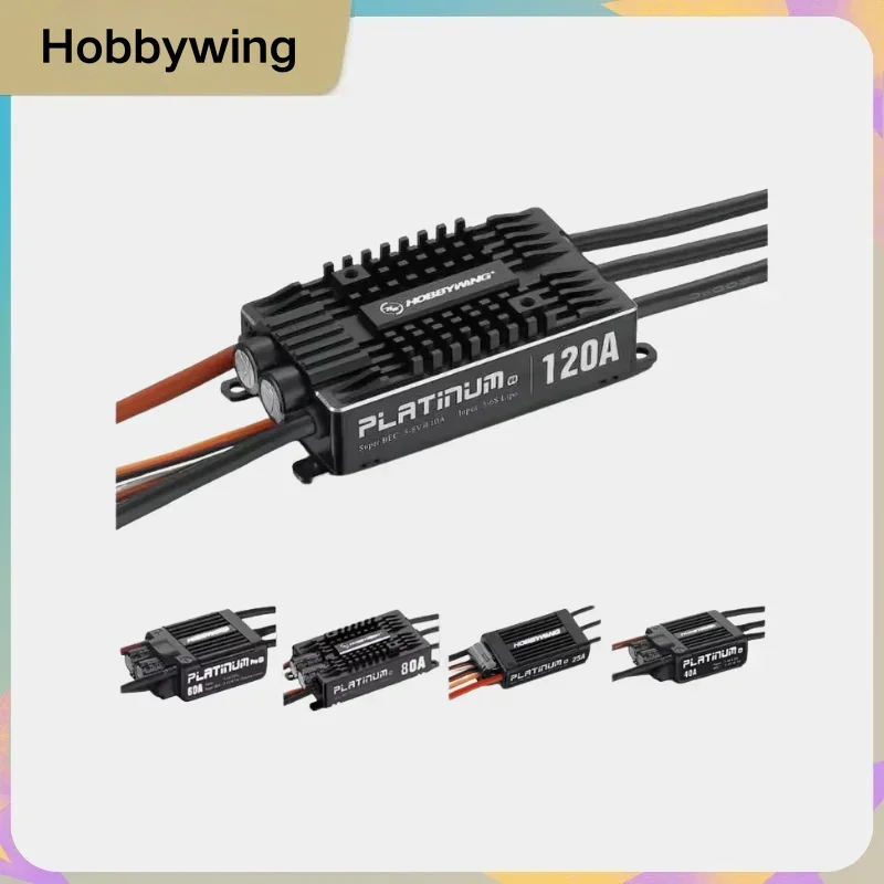 Фото Контроллер скорости VoltSHobbywing Platinum V4 25A 40A 60A 80A 120A ESC, 3-6S, бесщеточный, с BEC 5V/8A для радиоуправляемых самолетов и моделей с фиксированным крылом №2