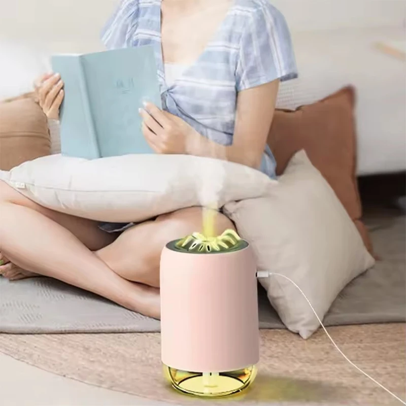 Фото Ультразвуковой увлажнитель воздуха Magic Flame USB Clear Aircare 260 мл с теплым светом для домашнего офиса, настольный мини-электрический увлажнитель воздуха №3