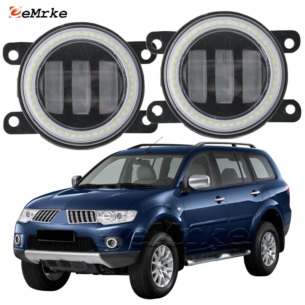 Led Fog Lamp Assembly for Mitsubishi Pajero Montero Sport Challenger 2008 2009 2010 2011 2012 Fog Lights with Lens DRL Day Light