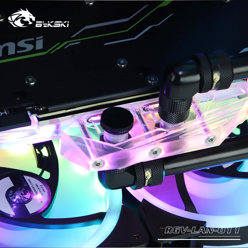 Фото Акриловая панель BYKSKI Distro Plate (Waterway Board) для корпуса LIAN LI O11 Dynamic Combo, совместима с DDC-помпой RGV-LAN-O11-D360 №4