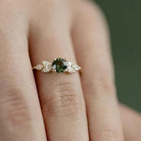 new european and american emerald zircon ring fashion diamond wedding ring engagement jewelry