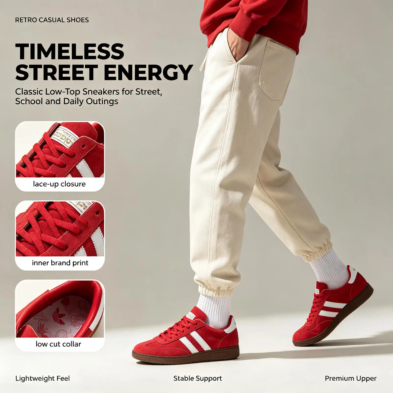 Фото Распродажа Adidas: кроссовки для гандбола Spezial, унисекс, красные, FV1227, оригинальные, бесплатная доставка FV1227 №1