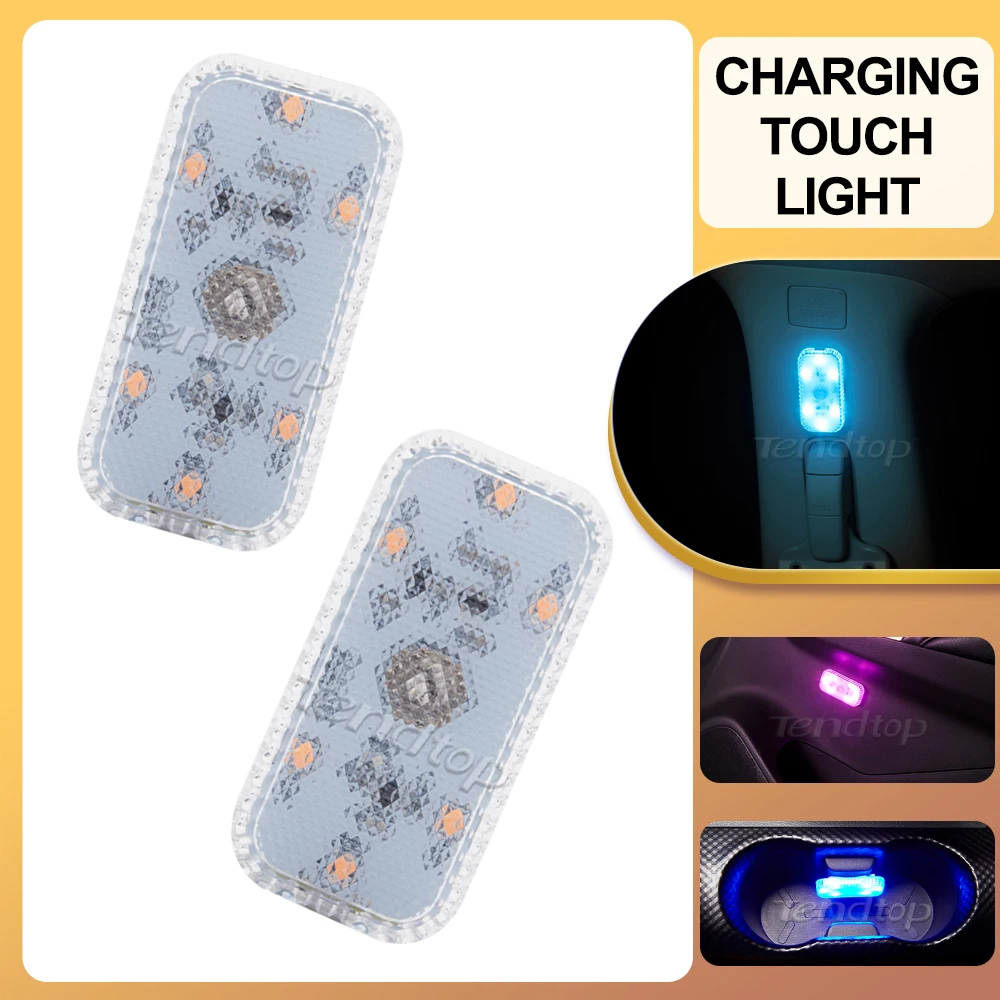 

Магнитный Автомобильный Дверной мини-светильник с зарядкой по USB, купольный светильник для салона автомобиля, лампа для чтения с сенсорным датчиком пальца, светодиодный ночсветильник для стайлинга автомобиля