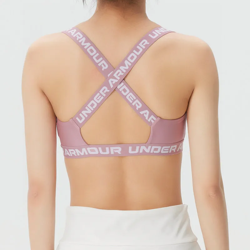 Фото Женский спортивный бюстгальтер Under Armour 2026 New Pink Medium Support с перекрестной спинкой, бесшовный, комфортный, для тренировок в зале, 1380956-697 №2