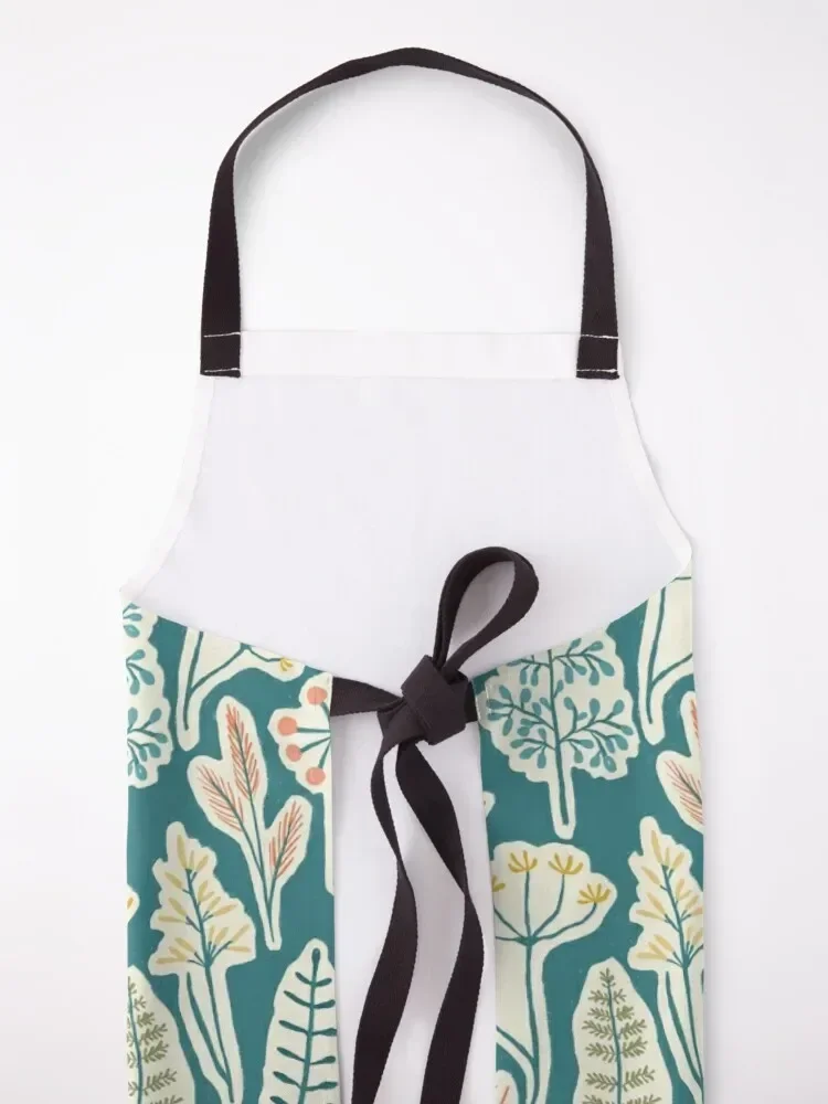 Травяная луговая - синий фартук Одежда для приготовления пищи Кухонные