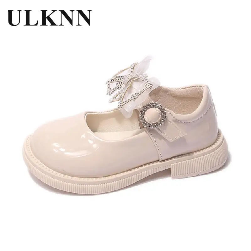 

Girl Shoes Students Outdoor Non-slip Shoes With Flat White Leather Shoe PU Female Bow Leisure Round Head 7 11 September 12