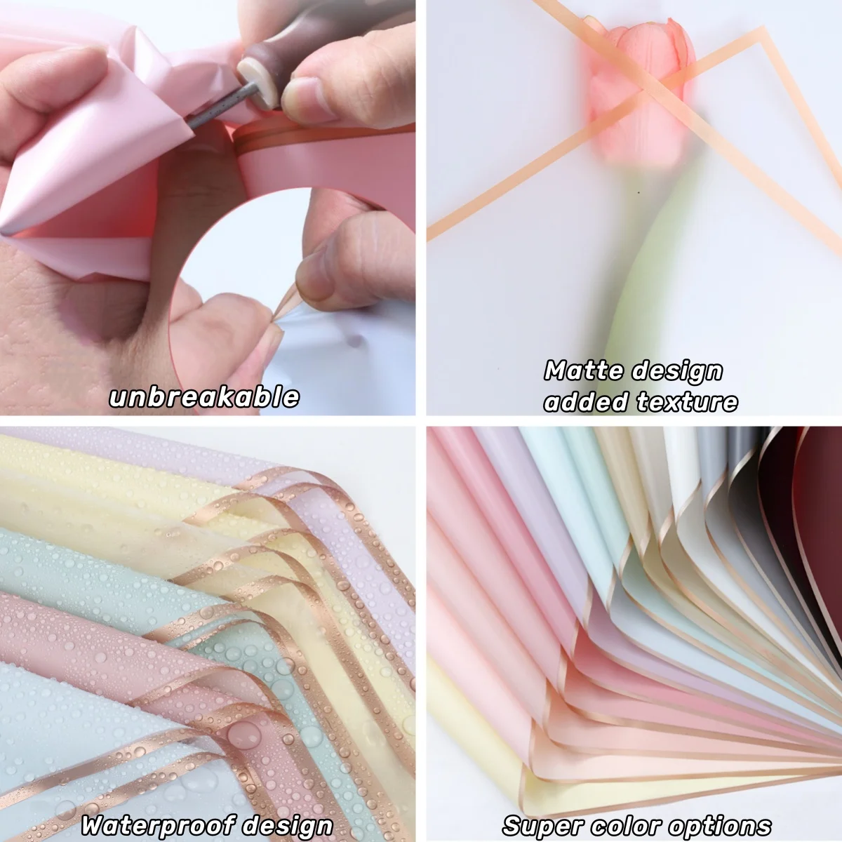 20 шт. однотонная бумага для упаковки цветов