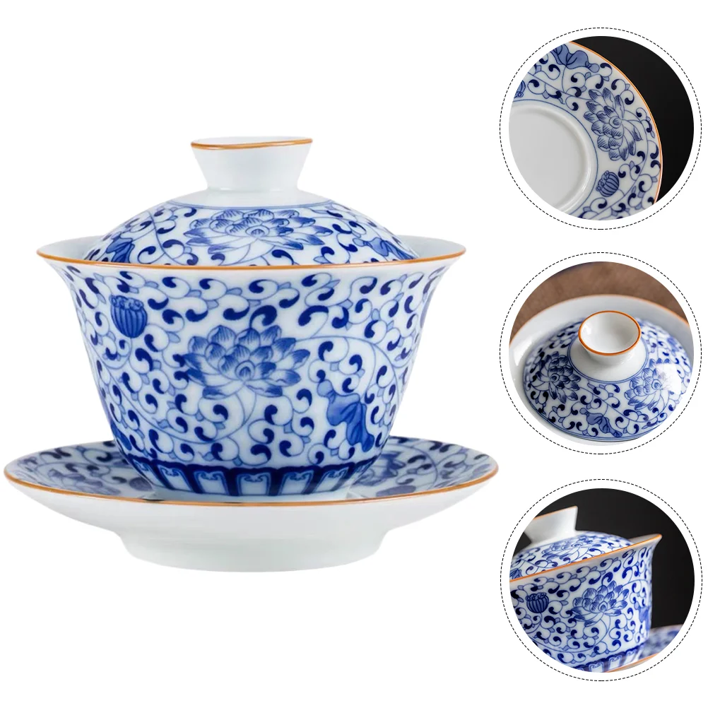 

Tea Cup Bowl Chinese Set Practical Saucer Ceramic Traditional Vintage Teawarelid