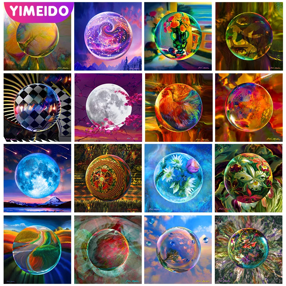 

Алмазная живопись YIMEIDOAB, стеклянный шар, красочная полная картина, квадратная, круглая, алмазная вышивка, пейзаж, стразы, картины, искусство