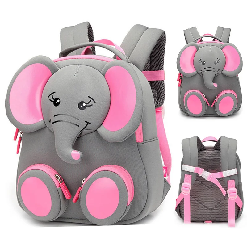 

2023 New Children School Bags for Girls Boy 3D Elephant Design Student School Backpack Kids Bag Mochila Escolar