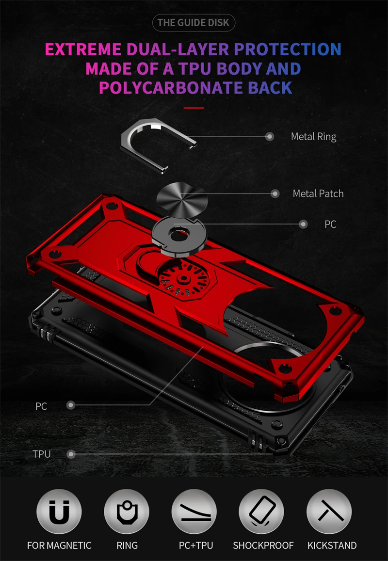 For Honor X9 4G Case Armor Magnetic Metal Ring Stand Phone Case For HonorX9 Honar Xonor Honer X 9 9X 6.81" Shockproof Back Cover images - 6
