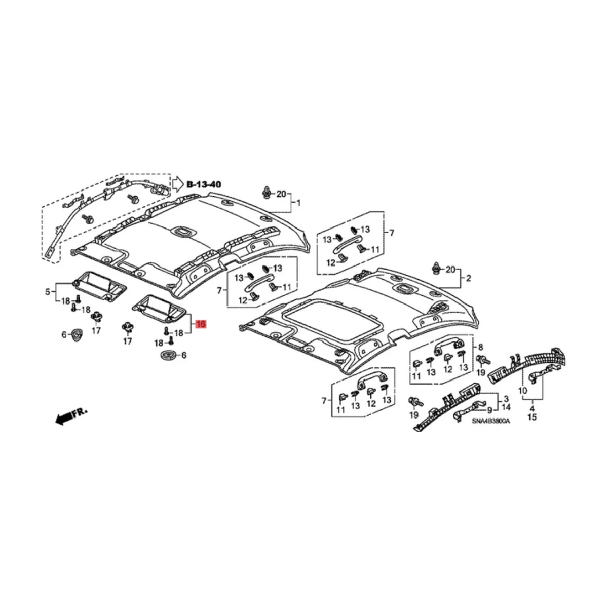 Солнцезащитный козырек для автомобиля 83280-SNA-A01ZC 1 пара