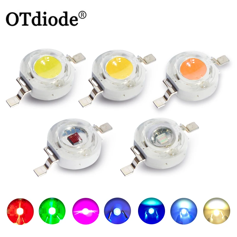 

OTdiode 1W 3W LED Chip светодиоды теплый белый красный зеленый синий желтый
