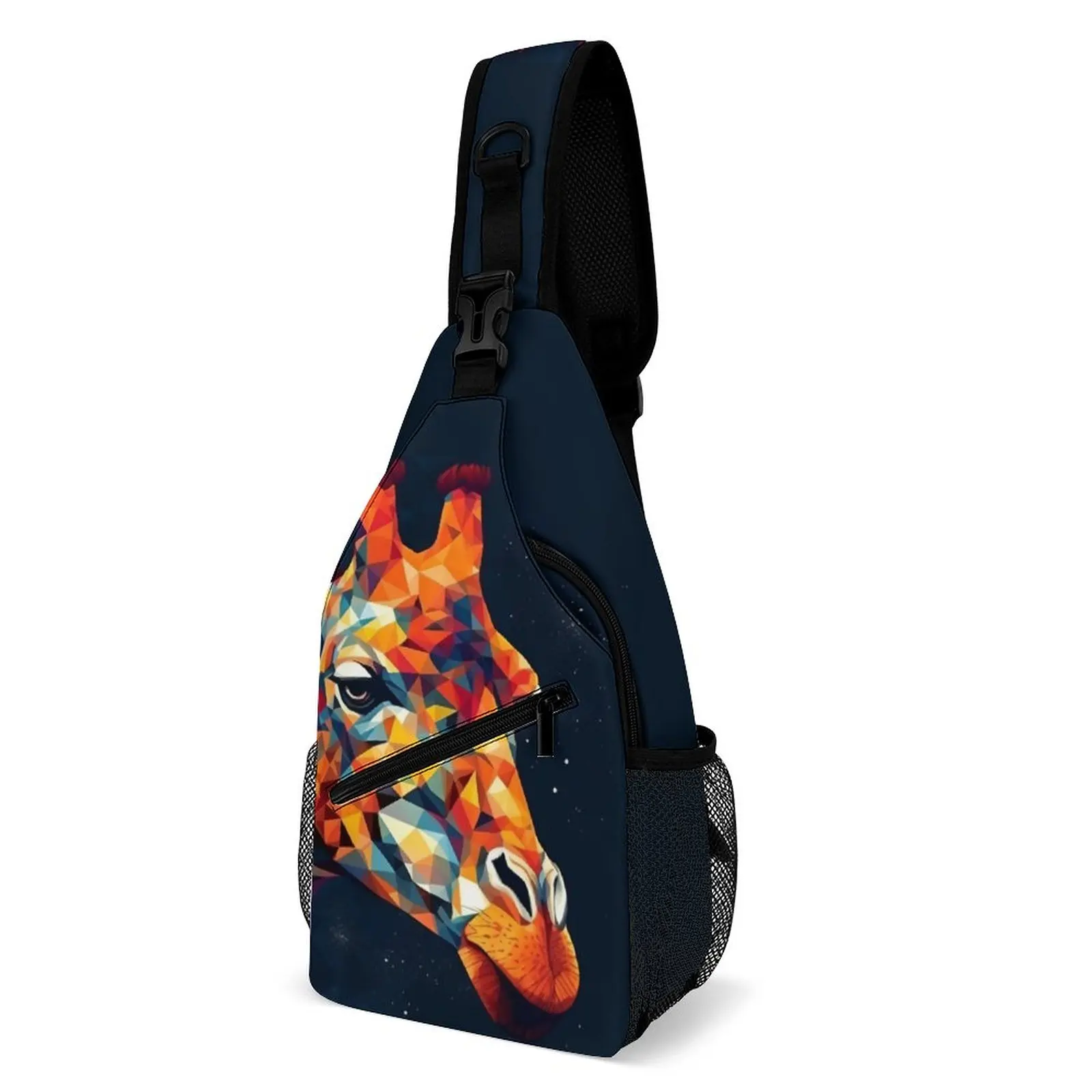 

Сумка на плечо с жирафом Мужская, цветная нагрудная Сумочка с абстракцией, спортивный ранец для улицы, маленькие графические мешки для старших классов