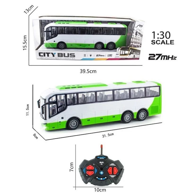 

Электрический Радиоуправляемый автомобиль 1:30, автобус с дистанционным управлением и подсветкой, модель туристического автобуса, светодио...