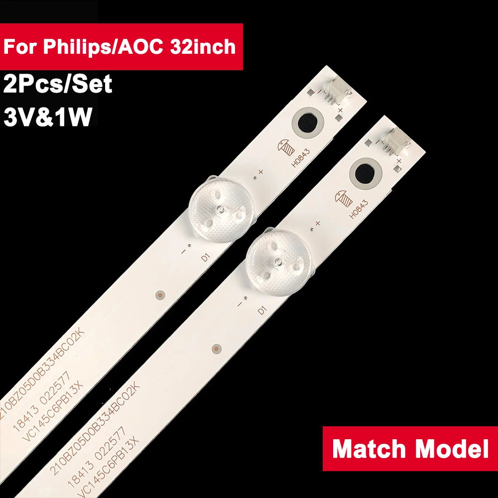 

2 шт./комплект, фонарь для подсветки Philips/AOC, 32 дюйма, 614 мм, 5led, 32PHF5282/T3,32PHF3292/T3 32PHF3212/T3 32PHF5072/T3