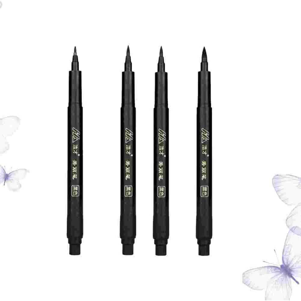 

4pcs Calligraphy Pens Writing Brushes Refillable Pens Marker Pens Ink Pens Writing Signature Illustration Design Painting Tools