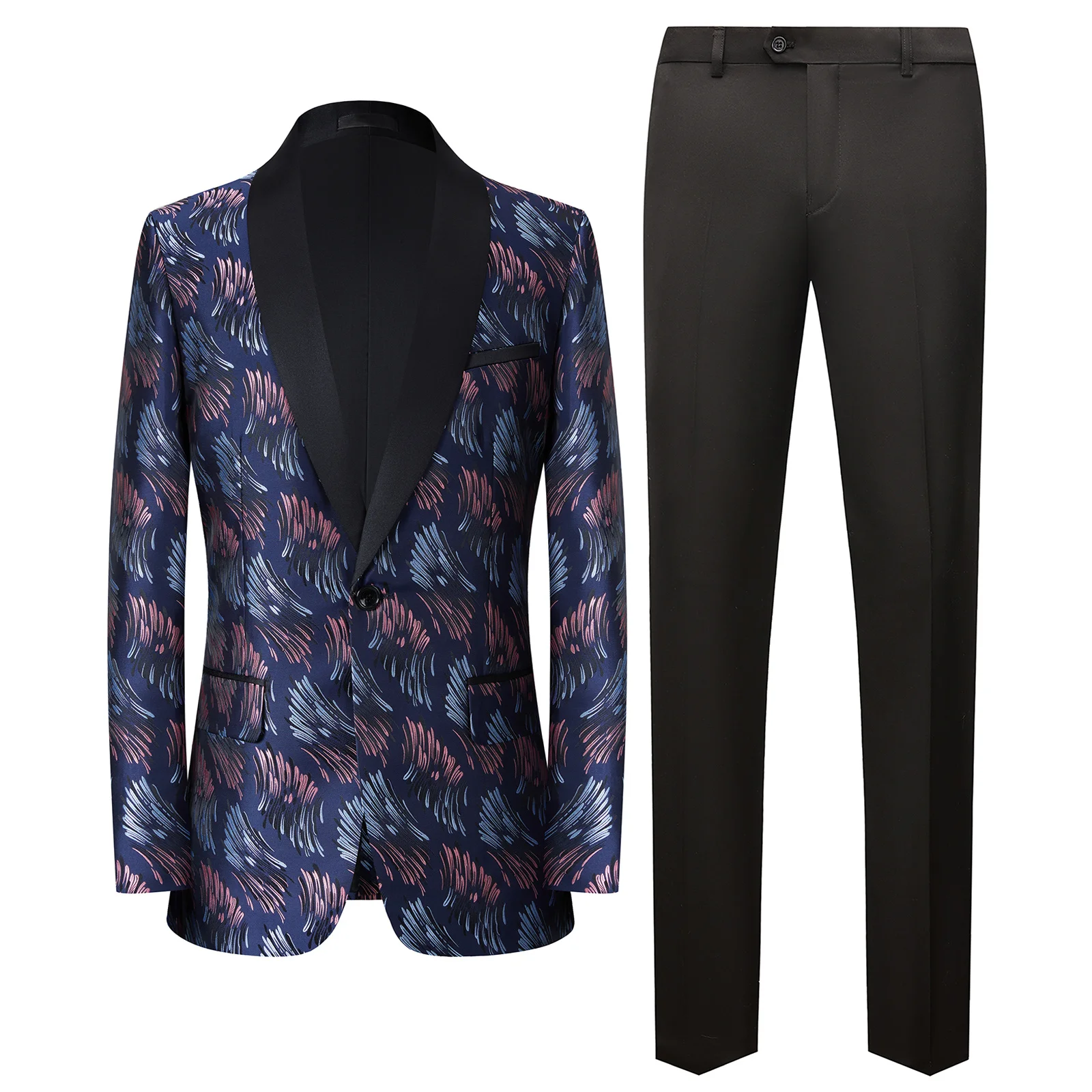 

Новинка (Блейзер + брюки) Мужская мода облегающий джентльмен британский стиль Европейский стиль для выступления банкета жаккард 2 штуки