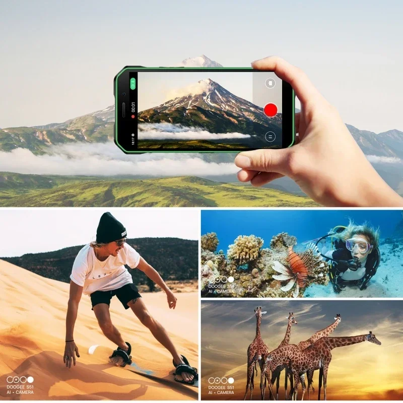 Прочный телефон DOOGEE S51 разблокированный мобильный Android 12 6 0-дюймовый