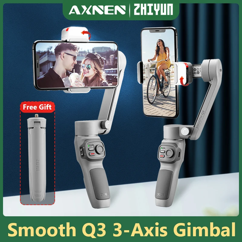 

ZHIYUN SMOOTH Q3 Handheld Gimbal Smartphone 3-Axis Phone Gimbals Stabilizer with Fill Light for iPhone 13 pro max Xiaomi Huawei