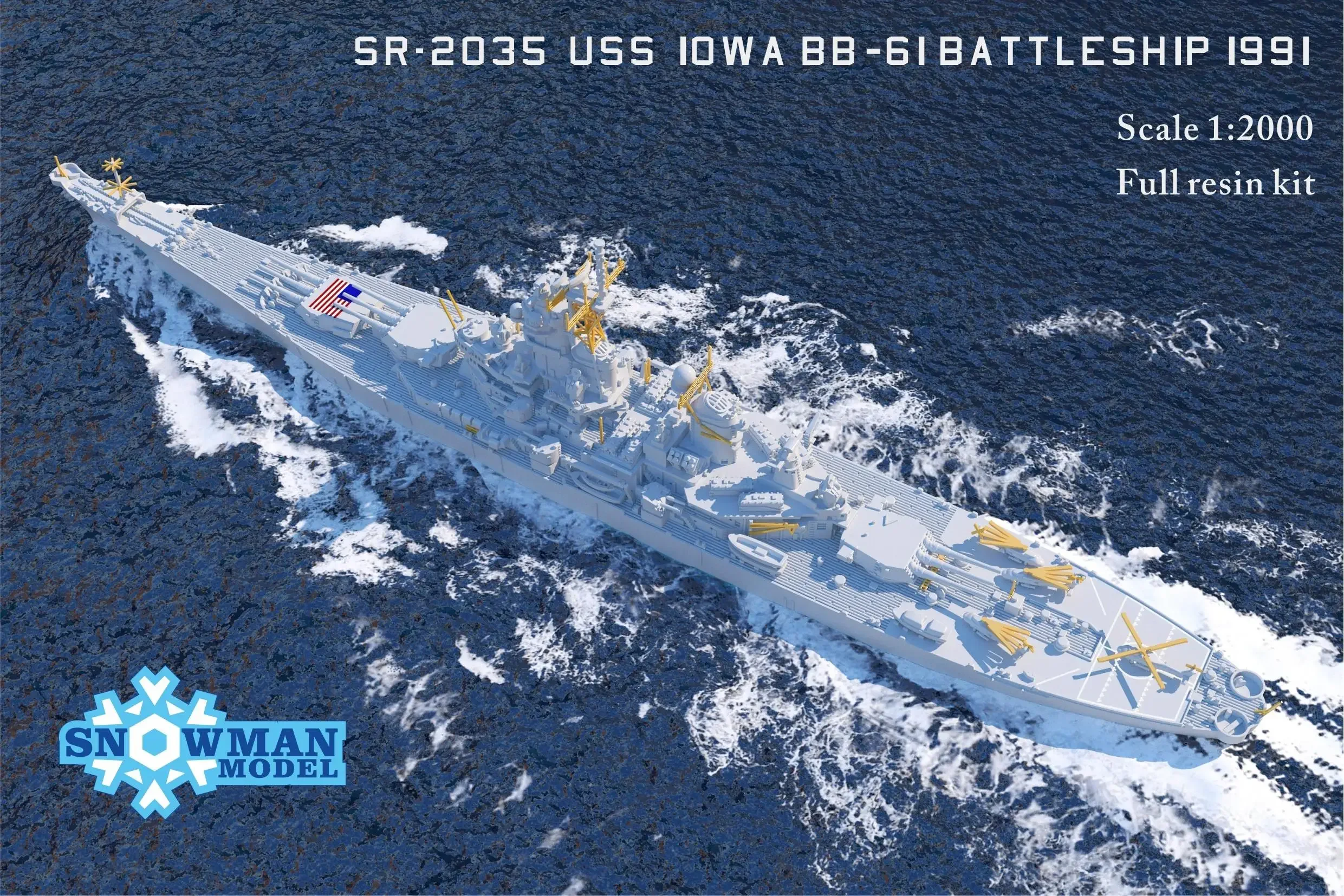 Снеговик SR-2035 1/2000 USS lowa BB-61 Линкор 1991 комплект модели