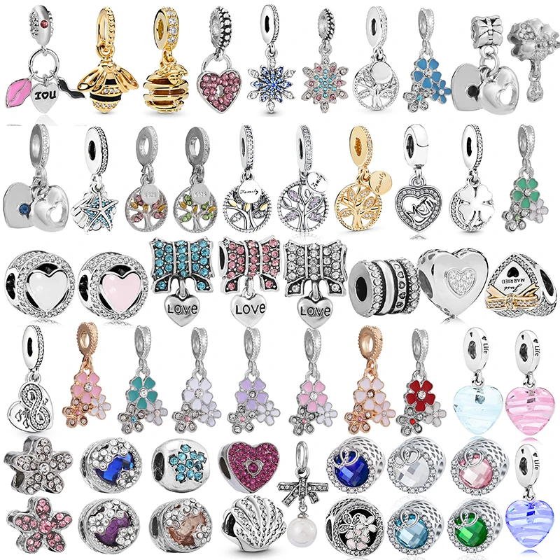 2Pcs/lot Charm bead jewelry bee life tree peach heart pendant Diy bracelet Charms