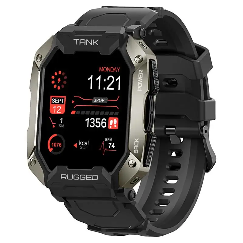

KOSPET TANK M1 Smart Watch Rugged Outdoor Sport Fitness Tracker Watches Make Call Bluetooth Smartwatch 5ATM Pedometers