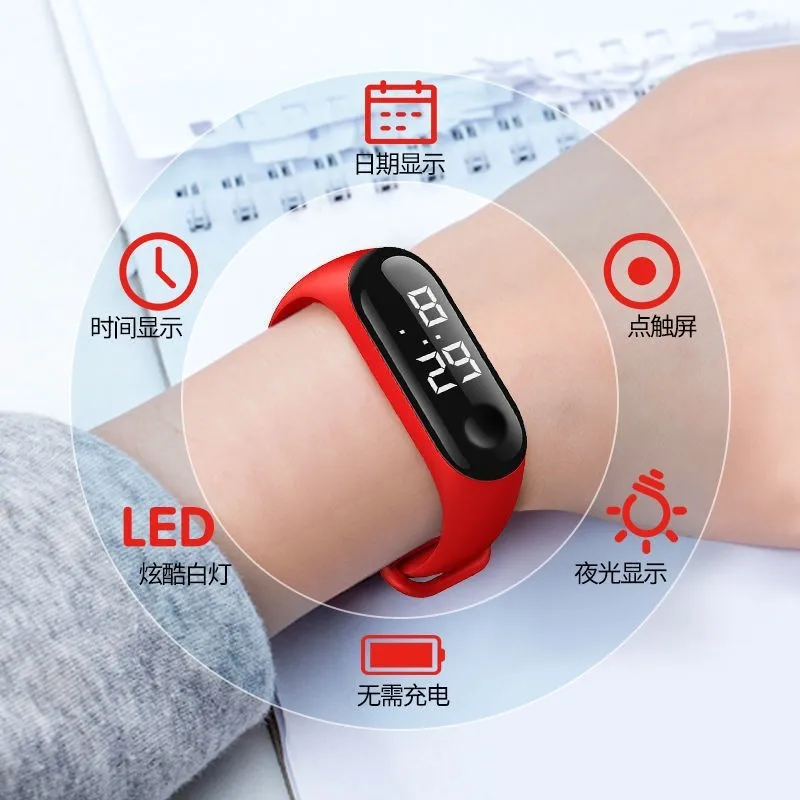 Waterproof M3 White Light Touch Screen  Small Gift Popular Student Led Electronic Watch