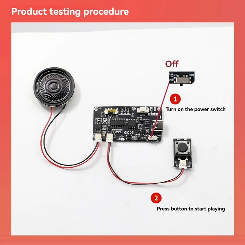 Записываемый звуковой модуль с загрузкой MP3 TYPE-C для подарочной коробки открытка