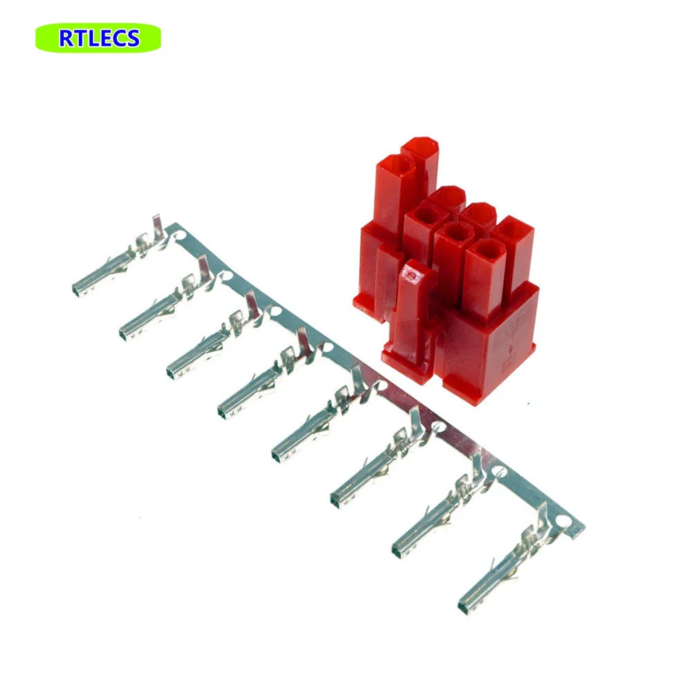 

10 sets PCIe PCI-E GPU 4.2mm 5557 8 Pin (6+2) Receptacle Power Connector Housing Video Graphics Card + Female Terminal Pins