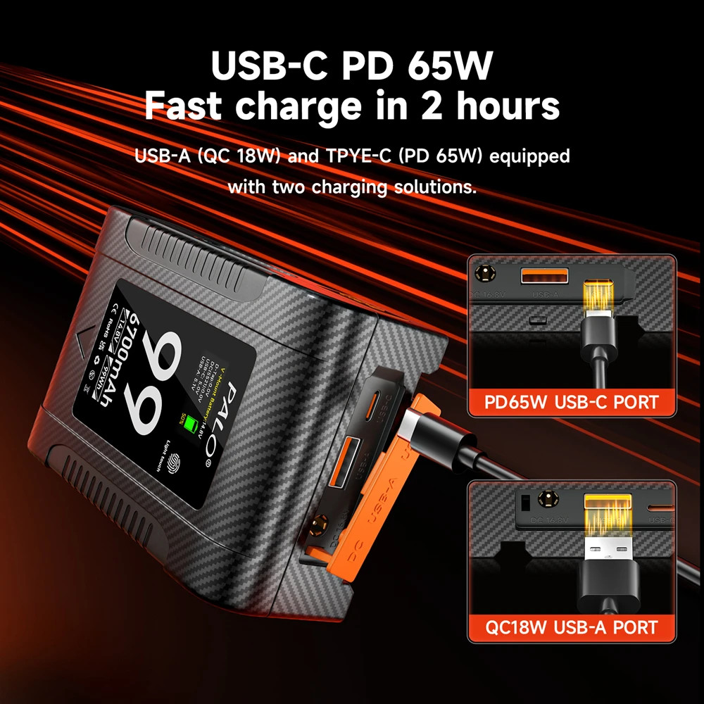 Palo 6700 мАч 14 8 В BP-99W-C литий-ионная аккумуляторная батарея с V-образным креплением и