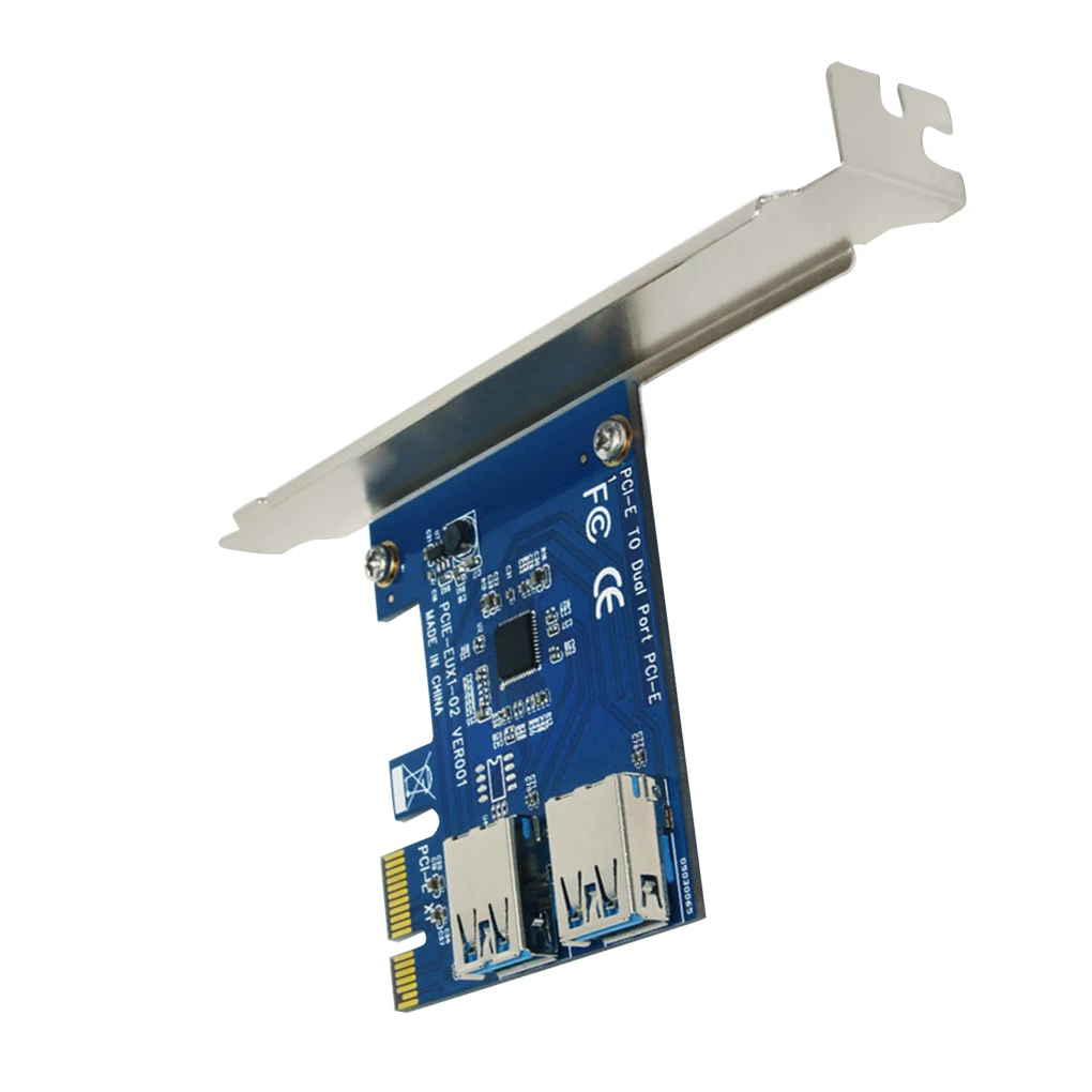

PCI-E-PCI-E адаптер 1 поворот 2 PCI-Express слот 1x USB 3,0 специальная карта расширения PCIe конвертер удлинительная карта для майнинга BTC