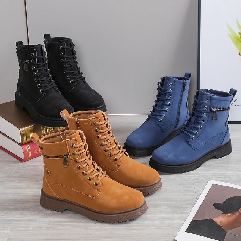 Women's Ankel Boots Autumn Winter Women Chelsea Boots Womens Short Boots Flat Shoes Fashion Platform Boots Gothic Botas De Mujer
