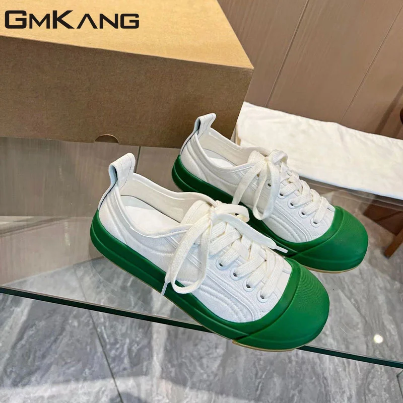 Casual Sneakers Women And Men Lace Up Round Toe Black White Shoes Woman Leisure Flat Sports Shoes Woman Zapatillas Mujer