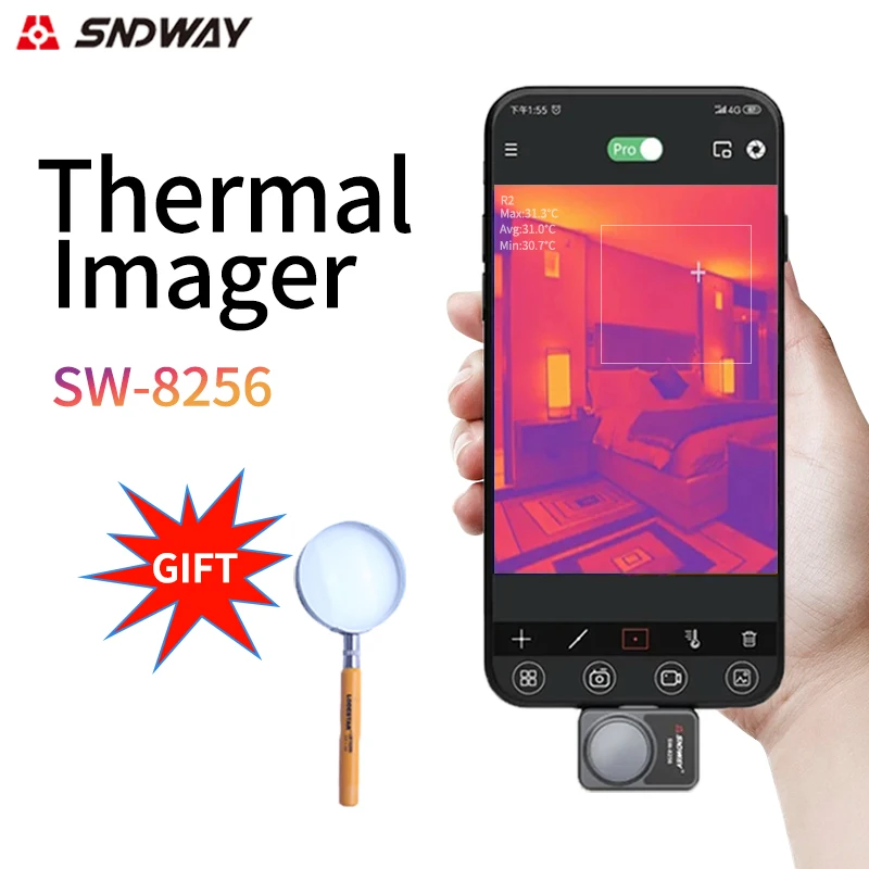 

SNDWAY SW-8256 Thermal Camera Infrared Thermal Imager Mobile USB Thermal Imager Android Thermal Camera For Phone