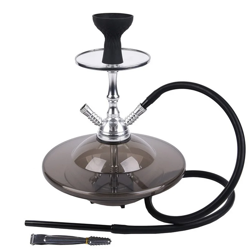 New UFO Led Hookah Full Set Acrylic Single Pipe Shihsa Suit with Narguile Silicones Bowl Chicha Carbon Clip Smoking Accessories enlarge
