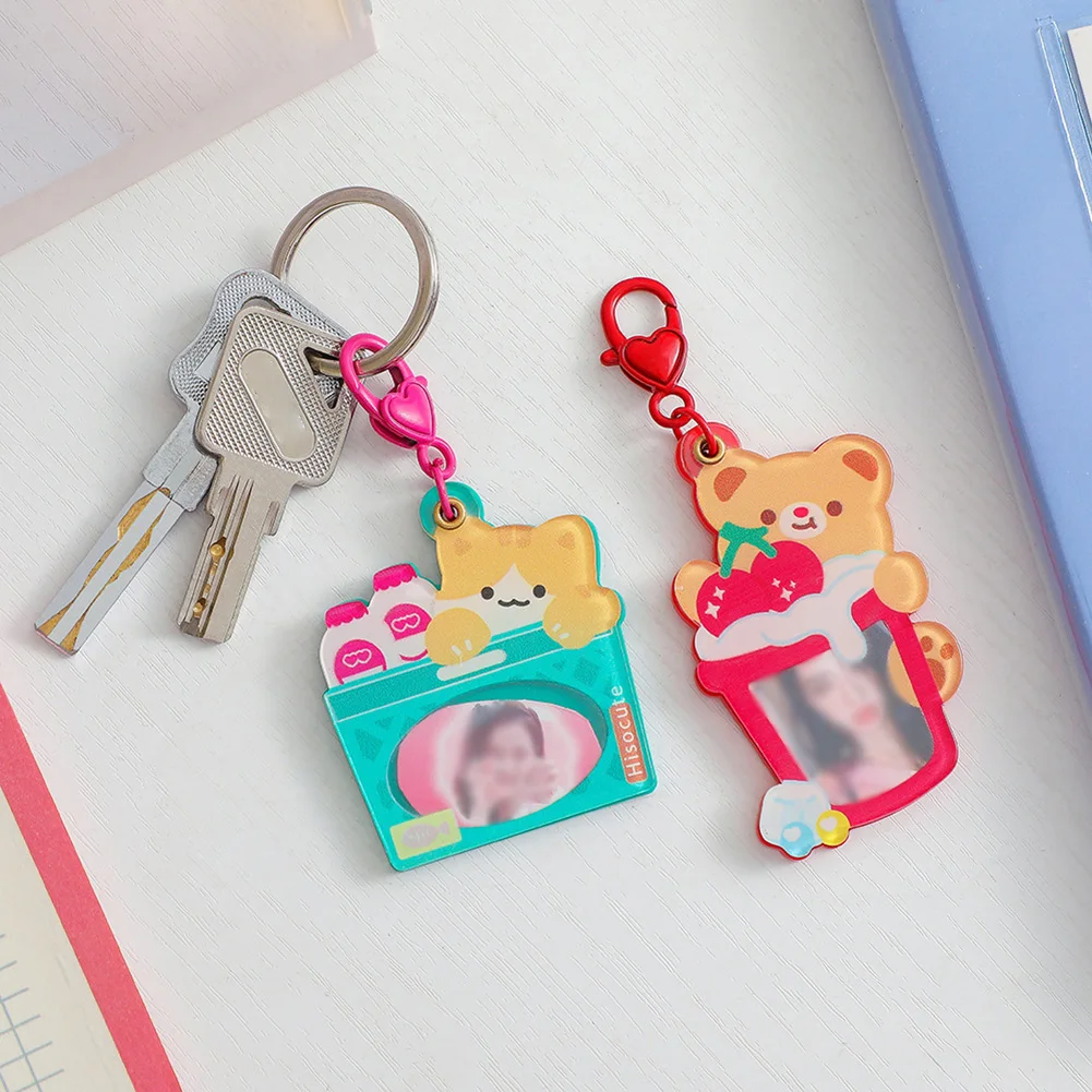

INS Photocard Holder Photo Frame Idol Photo Sleeves Protector School Stationery Keychain DIY Bag Pendant With Chain