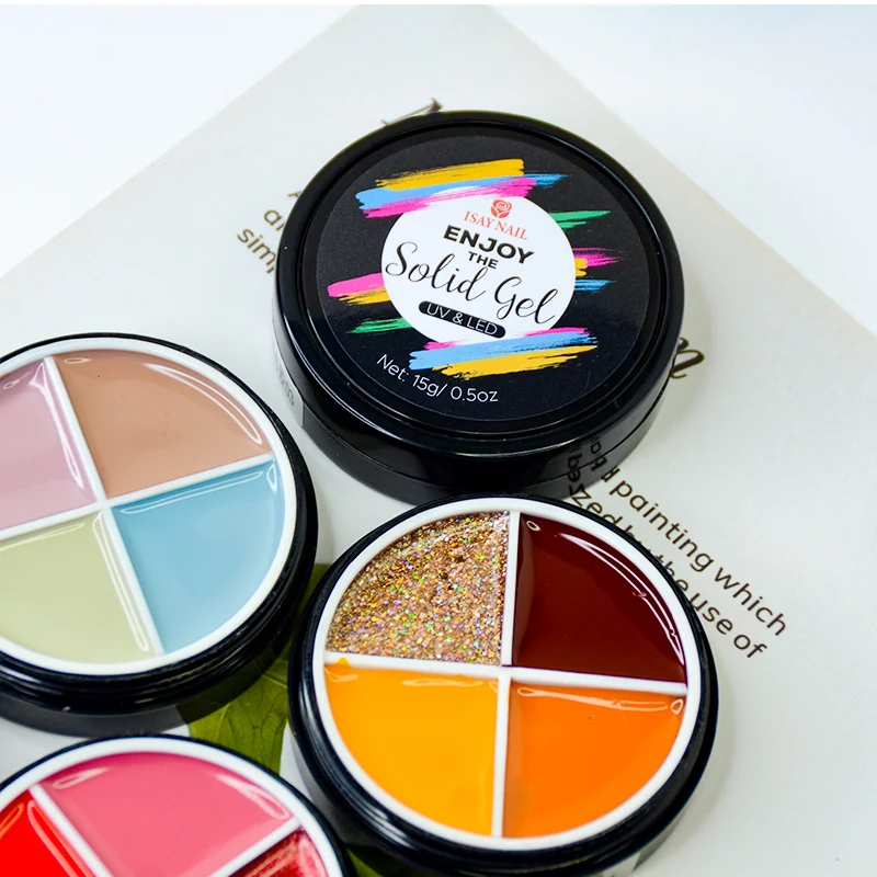 ISAYBEAUTY 4 цвета твердый консервированный Крем Гель-лак для ногтей Краска Базовое