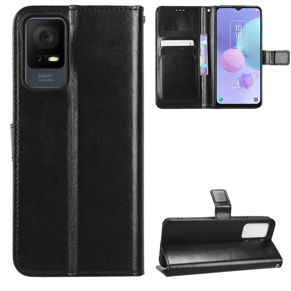 Фото Для TCL 40SE 40R 405 406 Роскошный флип-чехол-подставка из искусственной кожи с ремешком для TCL 40 SE 40 R TCL40SE TCL40R TCL405 Сумки для телефонов №2