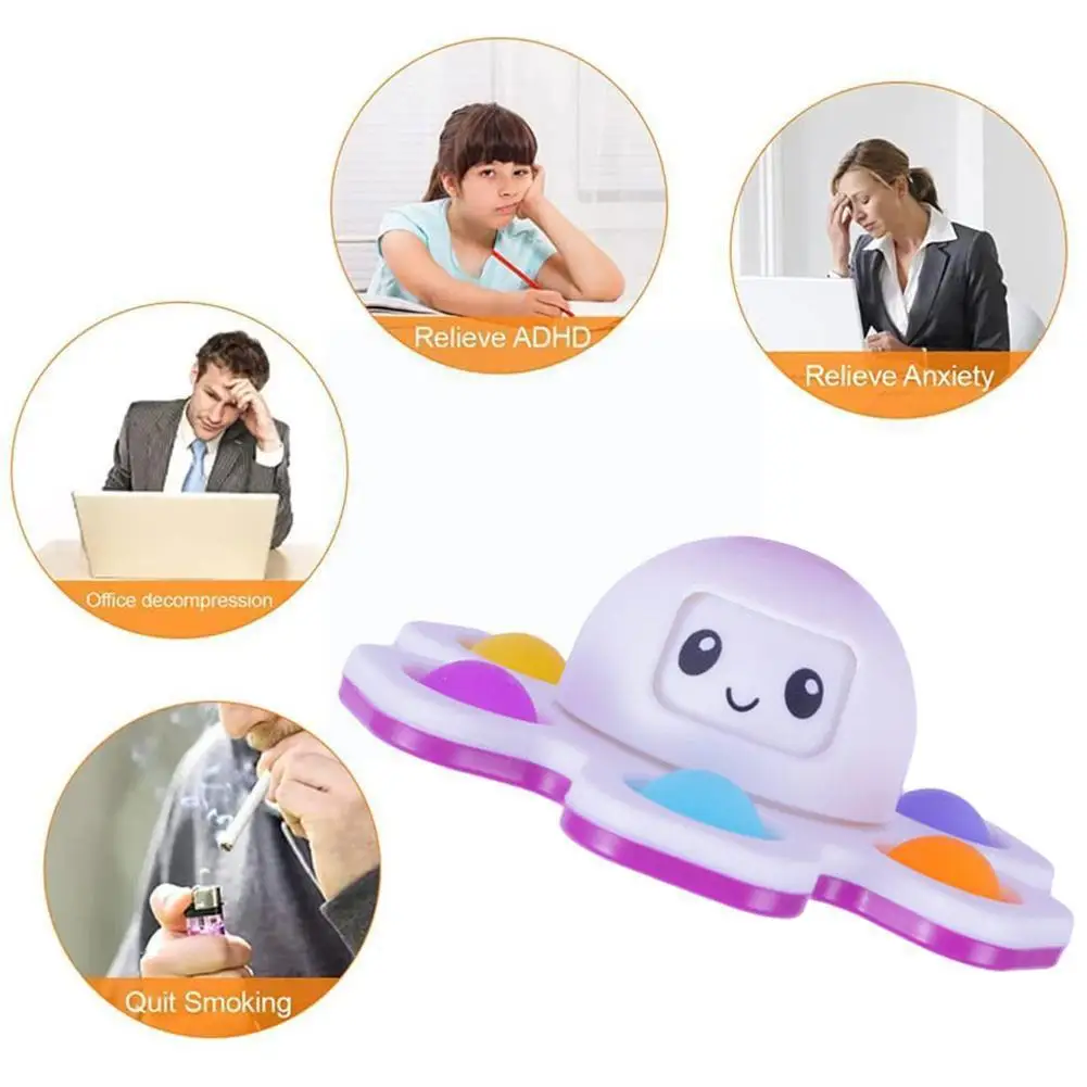 

Novelty It Stress Relief Toy For Adult Children Fidget Finger Press Bubble Octopus Squid Decompression Toys X8m6